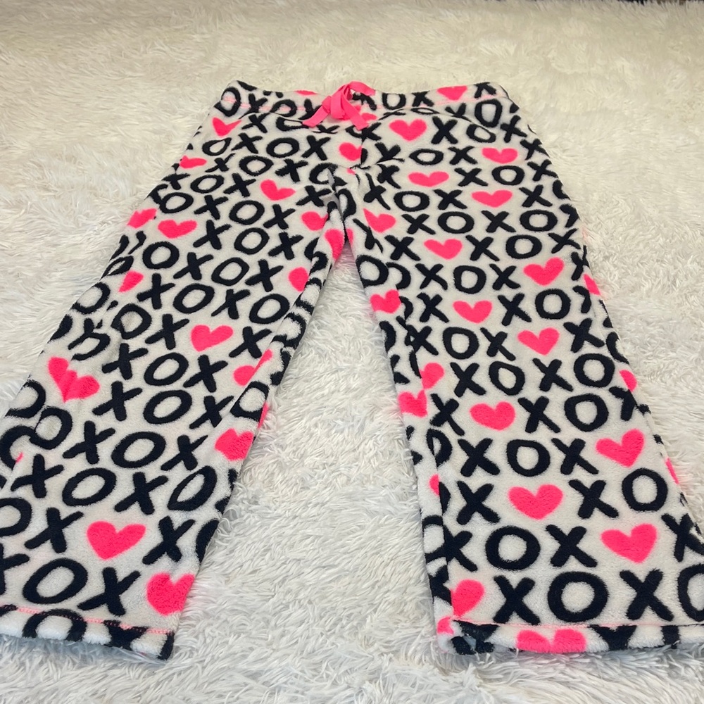 Secret Treasures WOMEN Pajama Bottoms with Pink Hearts and Black XO Pattern 8-10
